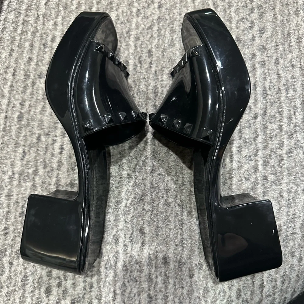 Steve Madden Paccer Black Platform Heels, Size 9